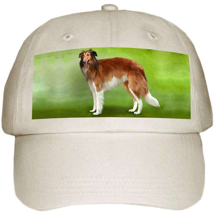 Borzoi Dog Ball Hat Cap Off White