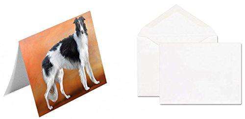 Borzoi Dog Handmade Artwork Assorted Pets Greeting Cards and Note Cards with Envelopes for All Occasions and Holiday Seasons
