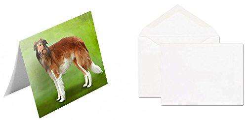 Borzoi Dog Handmade Artwork Assorted Pets Greeting Cards and Note Cards with Envelopes for All Occasions and Holiday Seasons