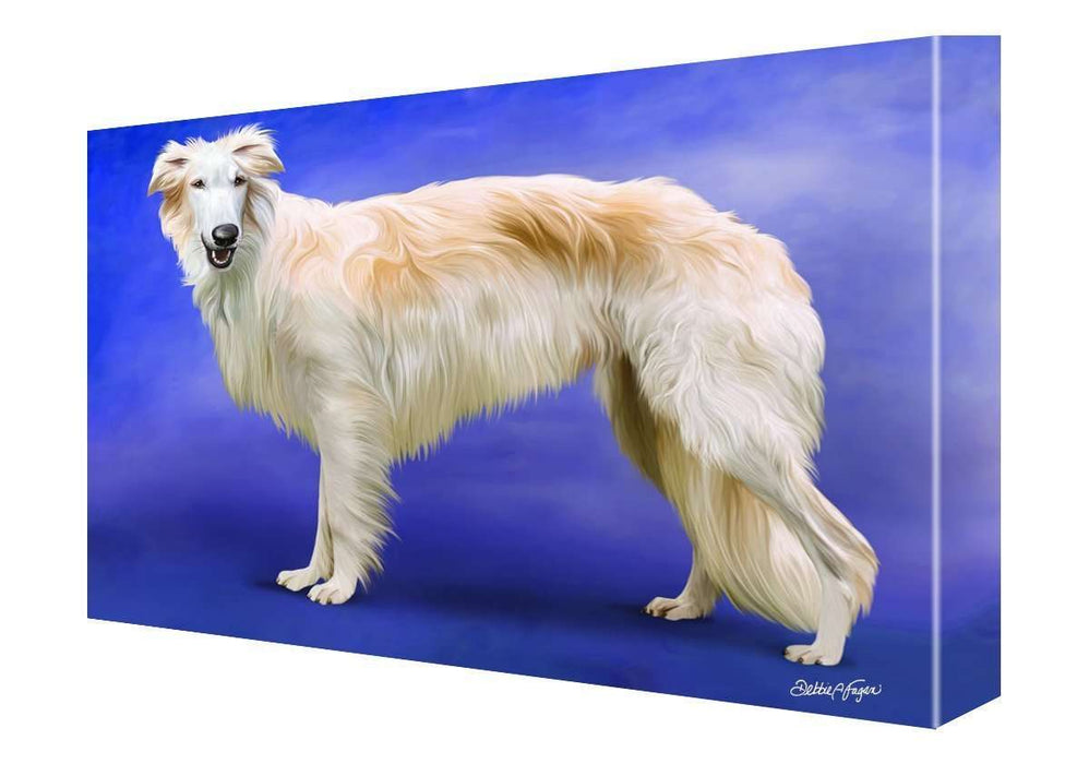 Borzoi Dog Painting Printed on Canvas Wall Art Signed