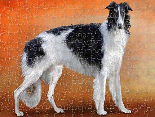 Borzoi Dog Puzzle with Photo Tin