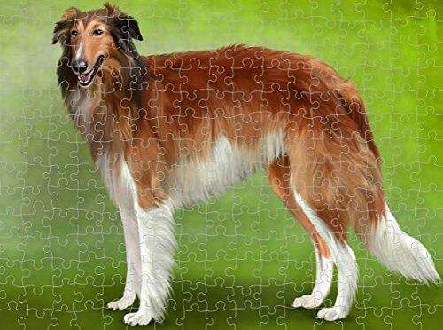Borzoi Dog Puzzle with Photo Tin