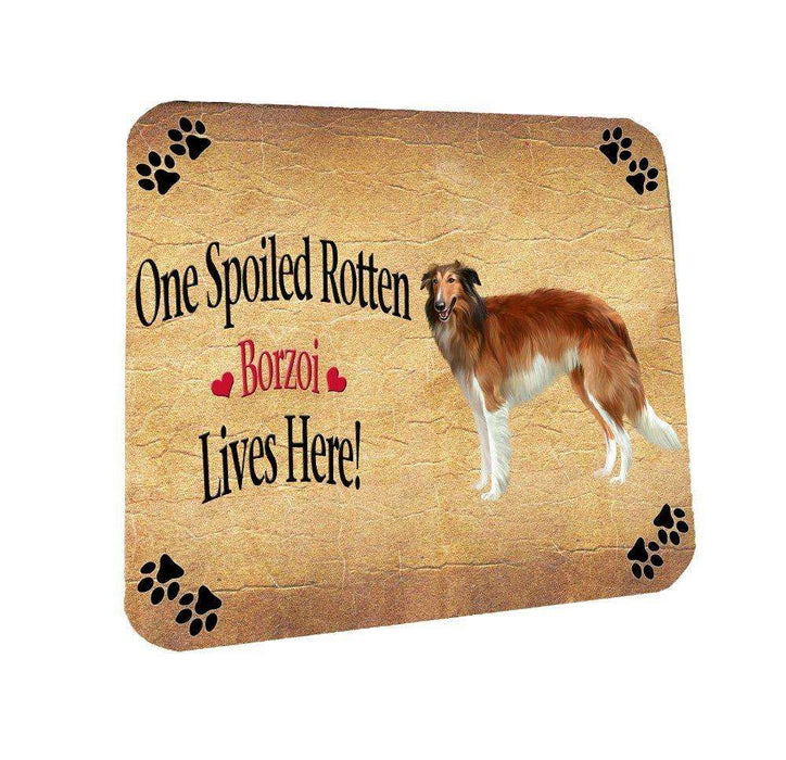 Borzoi Spoiled Rotten Dog Coasters Set of 4