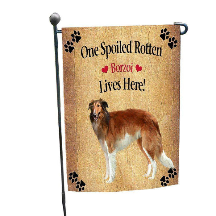 Borzoi Spoiled Rotten Dog Garden Flag