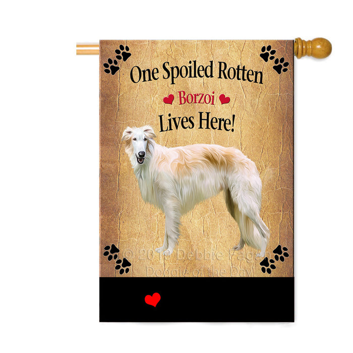 Personalized Spoiled Rotten Borzoi Dog Custom House Flag FLG-DOTD-A63193