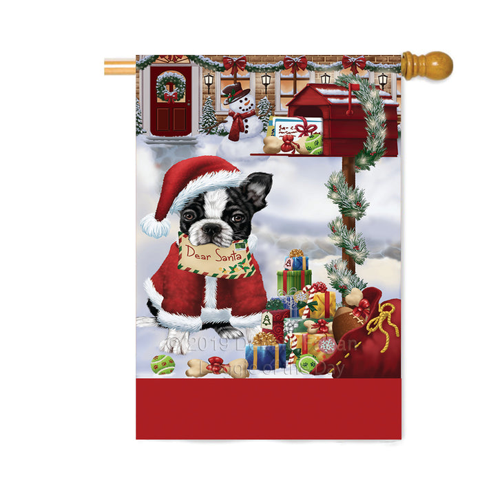 Personalized Happy Holidays Mailbox Boston Terrier Dog Christmas Custom House Flag FLG-DOTD-A59965
