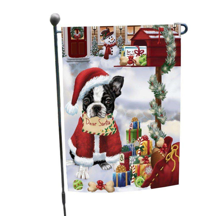 Boston Terrier Dear Santa Letter Christmas Holiday Mailbox Dog Garden Flag