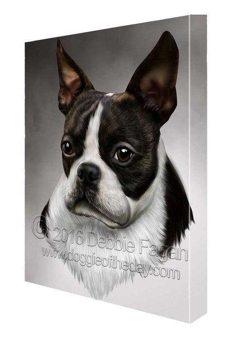 Boston Terrier Dog Art Portrait Print Canvas