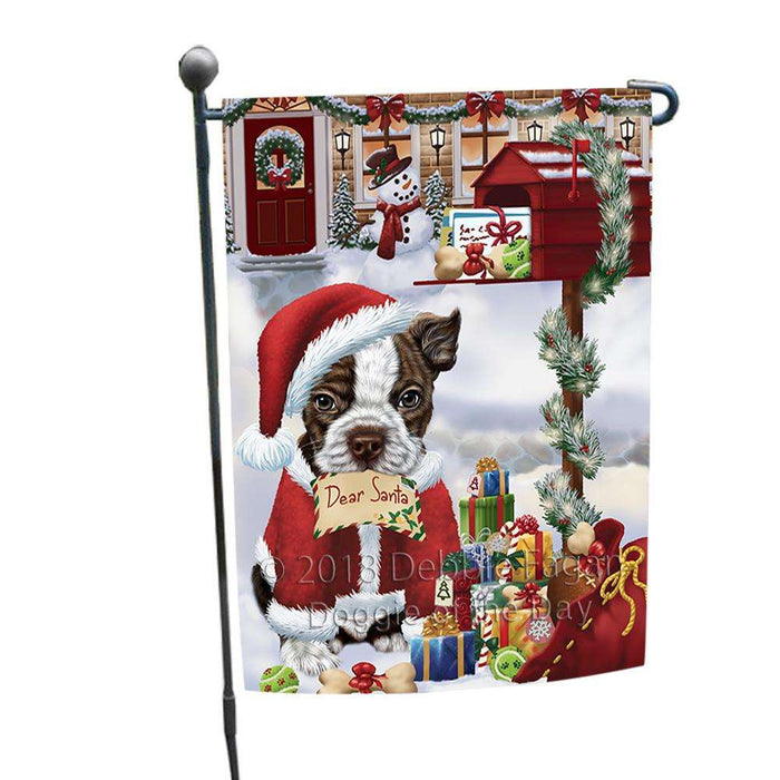 Boston Terrier Dog Dear Santa Letter Christmas Holiday Mailbox Garden Flag GFLG53937