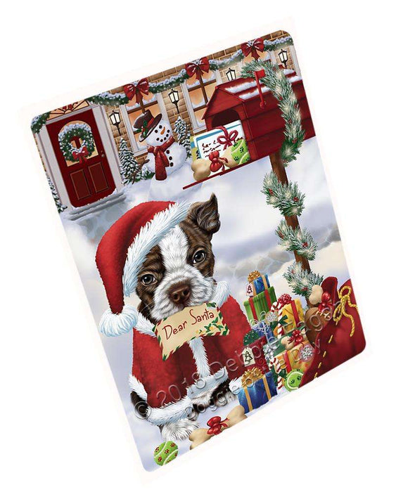 Boston Terrier Dog Dear Santa Letter Christmas Holiday Mailbox Large Refrigerator / Dishwasher Magnet RMAG84132