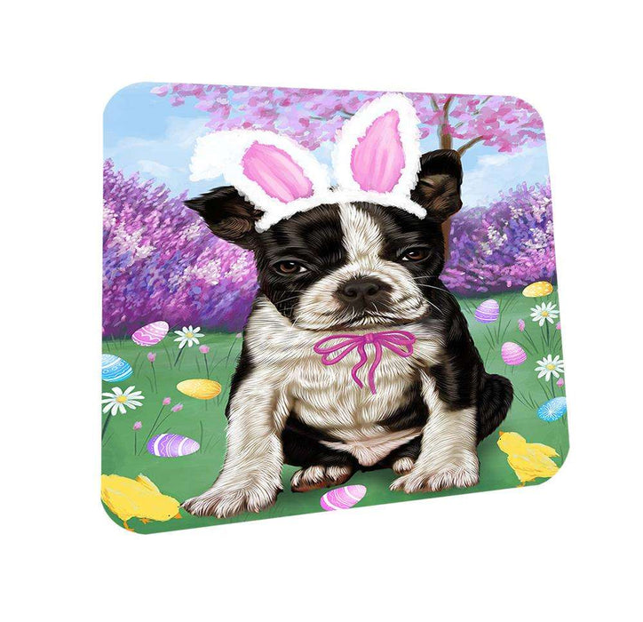Boston Terrier Dog Easter Holiday Coasters Set of 4 CST49021