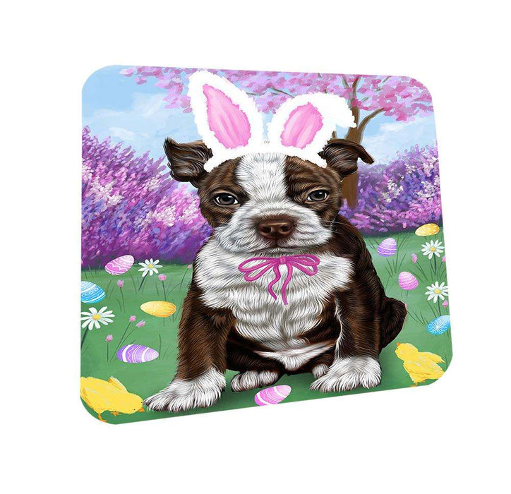 Boston Terrier Dog Easter Holiday Coasters Set of 4 CST49022
