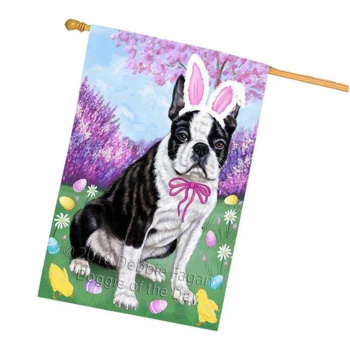 Boston Terrier Dog Easter Holiday House Flag FLG49025