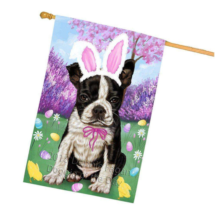 Boston Terrier Dog Easter Holiday House Flag FLG49027