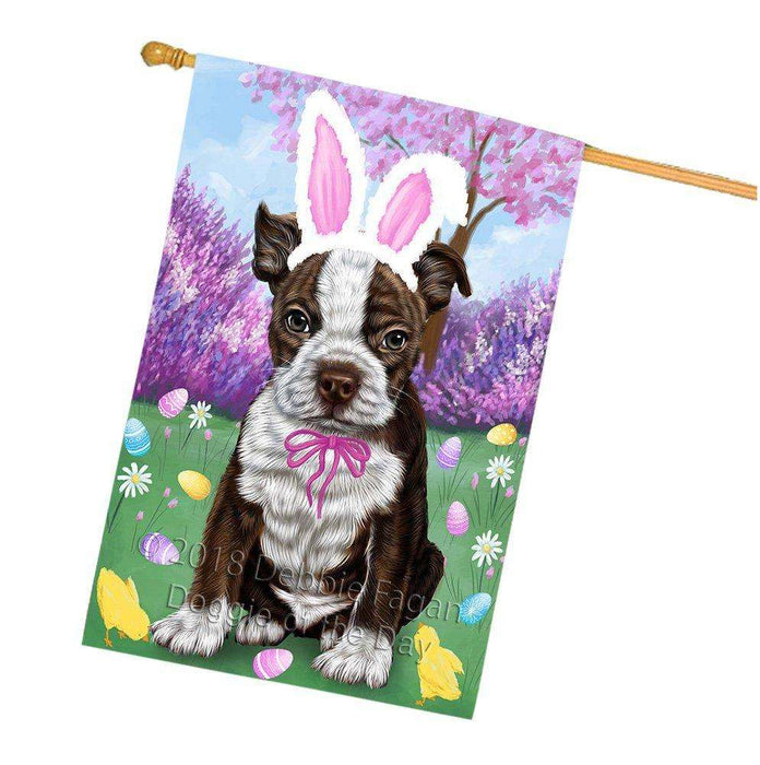 Boston Terrier Dog Easter Holiday House Flag FLG49028
