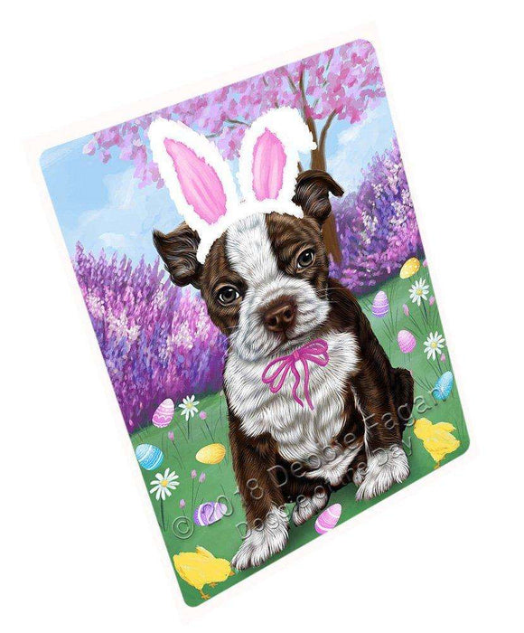 Boston Terrier Dog Easter Holiday Large Refrigerator / Dishwasher Magnet RMAG54114