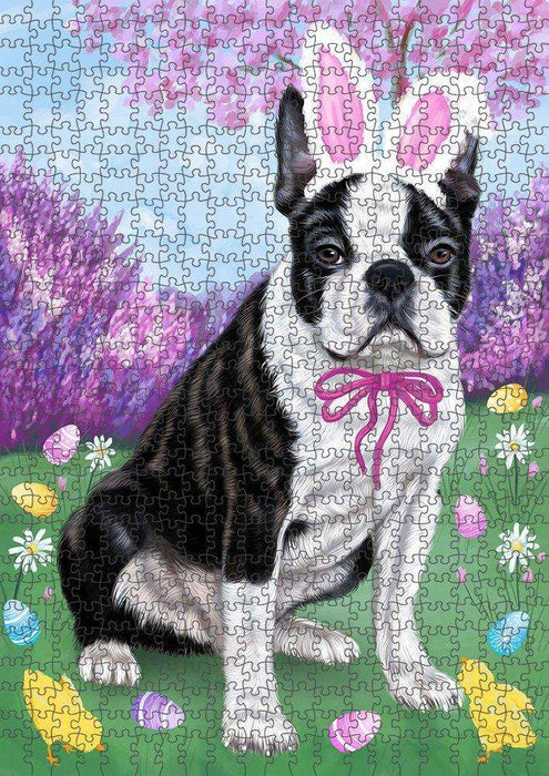 Boston Terrier Dog Easter Holiday Puzzle with Photo Tin PUZL50223