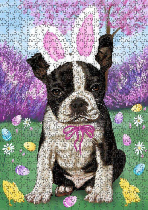 Boston Terrier Dog Easter Holiday Puzzle with Photo Tin PUZL50229