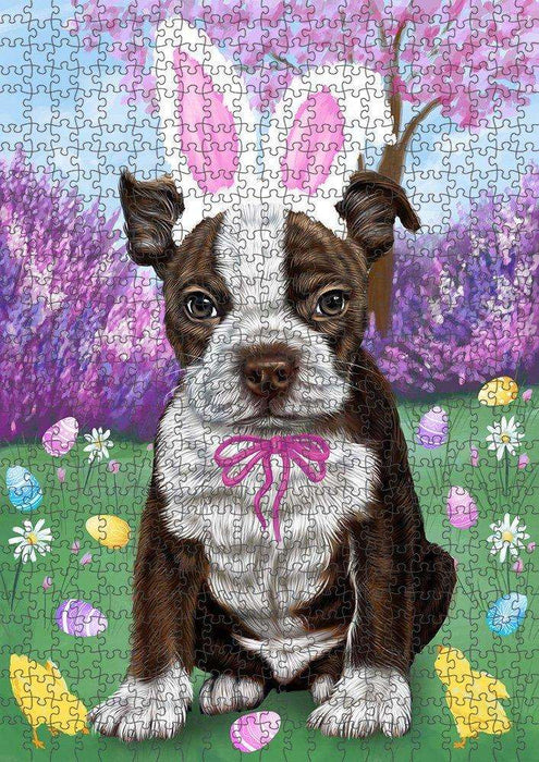 Boston Terrier Dog Easter Holiday Puzzle with Photo Tin PUZL50232