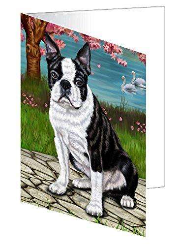Boston Terrier Dog Handmade Artwork Assorted Pets Greeting Cards and Note Cards with Envelopes for All Occasions and Holiday Seasons