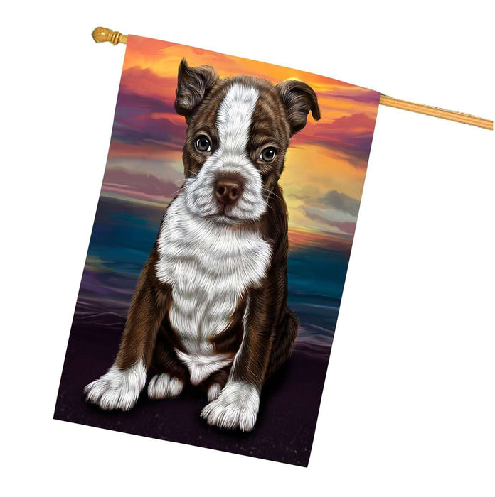 Boston Terrier Dog House Flag