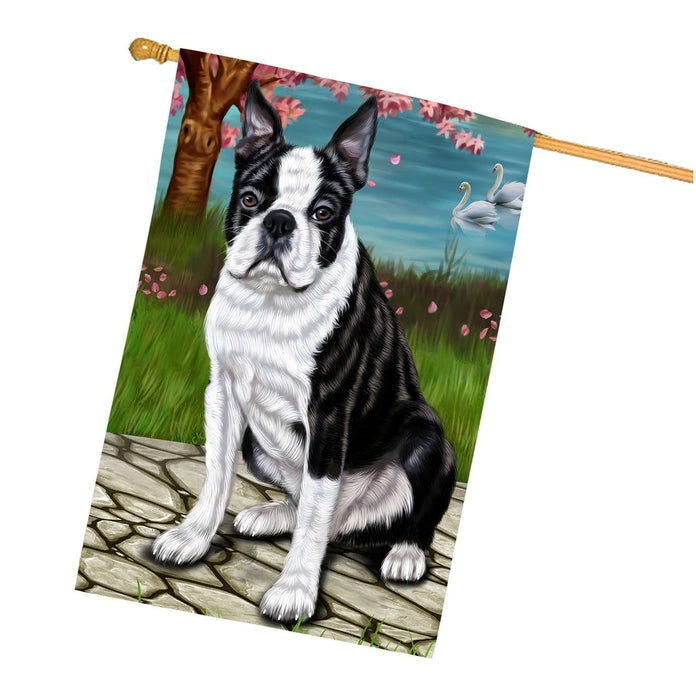 Boston Terrier Dog House Flag