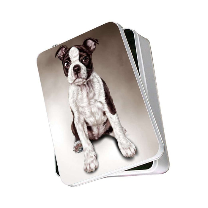 Boston Terrier Dog Photo Storage Tin