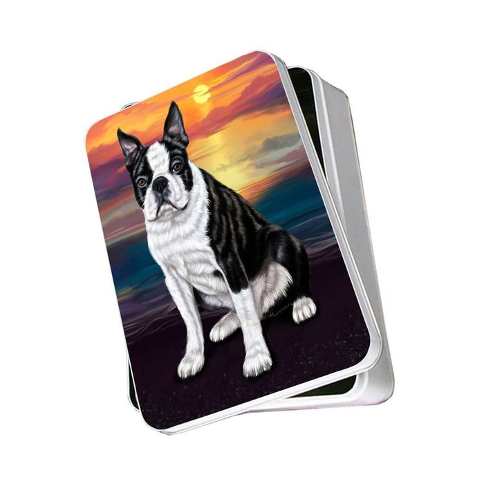 Boston Terrier Dog Photo Storage Tin