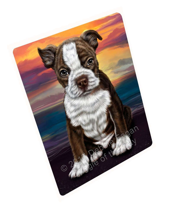 Boston Terrier Dog Tempered Cutting Board