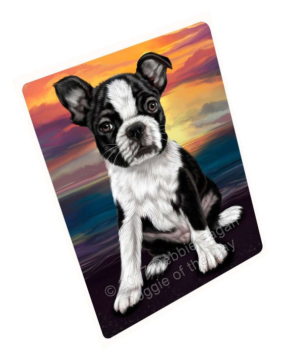 Boston Terrier Dog Tempered Cutting Board