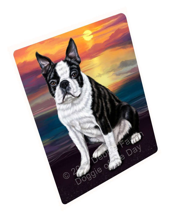 Boston Terrier Dog Tempered Cutting Board