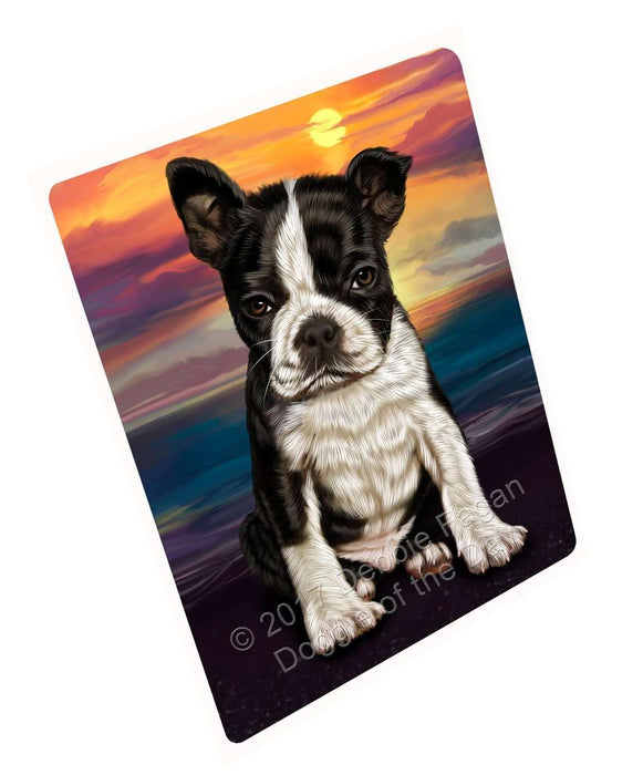 Boston Terrier Dog Tempered Cutting Board