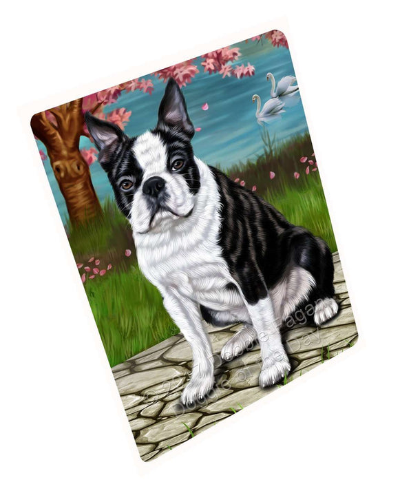 Boston Terrier Dog Tempered Cutting Board