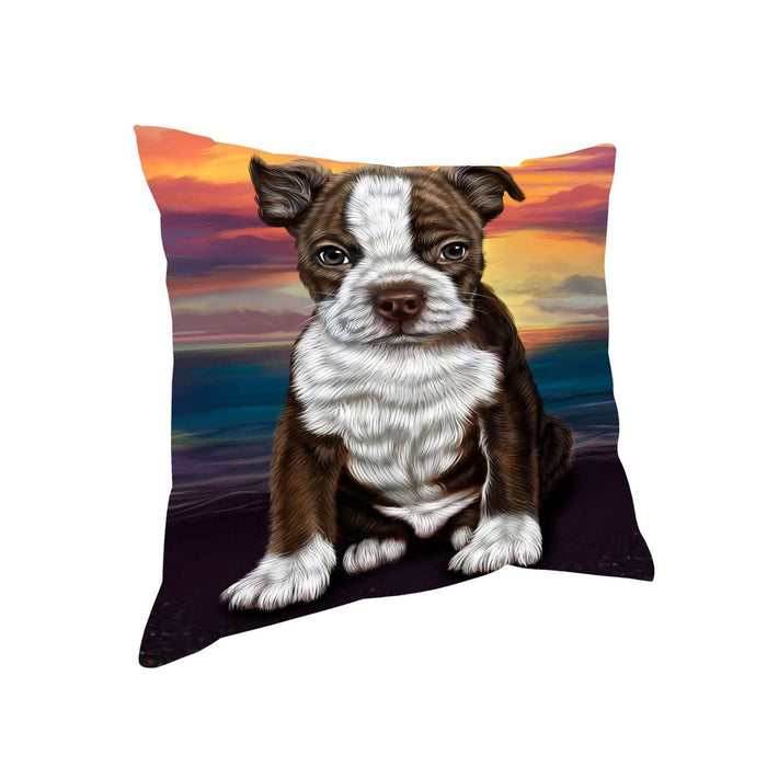 Boston Terrier Dog Throw Pillow
