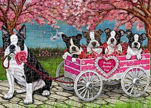 Boston Terrier Mother's Day Dogs Puzzle with Photo Tin