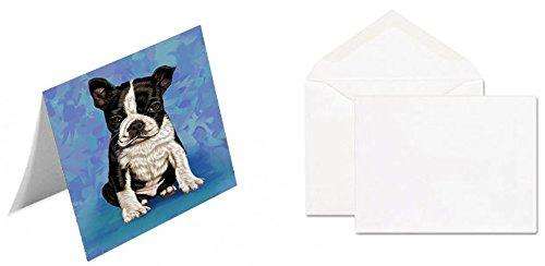 Boston Terrier Puppy Dog Handmade Artwork Assorted Pets Greeting Cards and Note Cards with Envelopes for All Occasions and Holiday Seasons