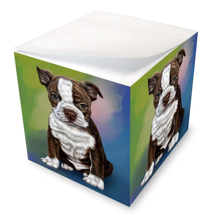 Boston Terrier Puppy Dog Note Cube