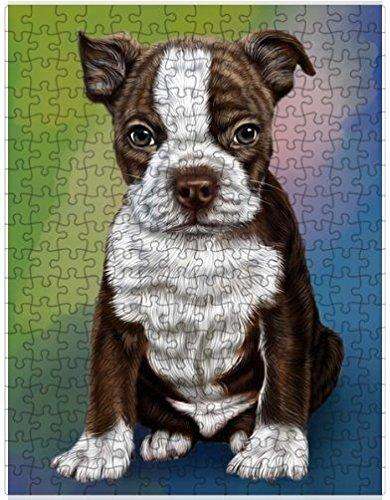 Boston Terrier Puppy Dog Puzzle with Photo Tin