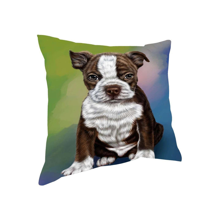 Boston Terrier Puppy Dog Throw Pillow