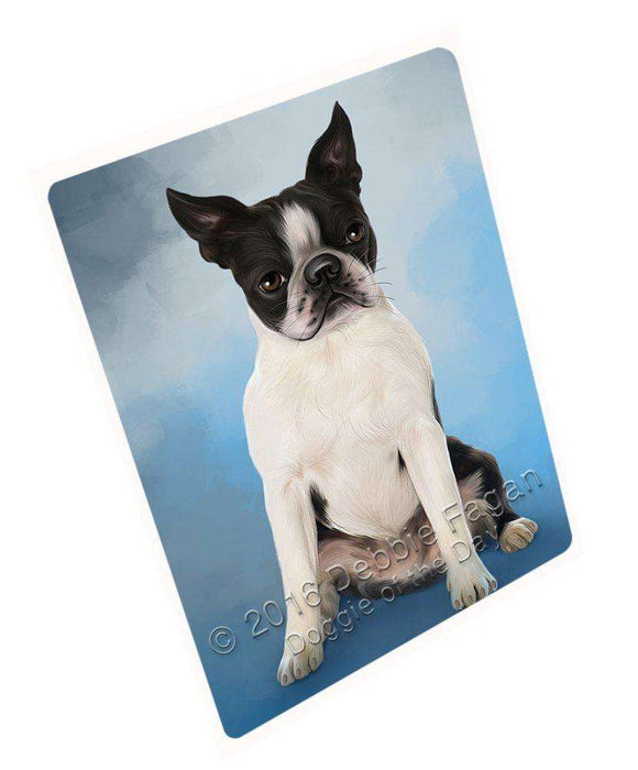 Boston Terriers Dog Art Portrait Print Woven Throw Sherpa Plush Fleece Blanket D104