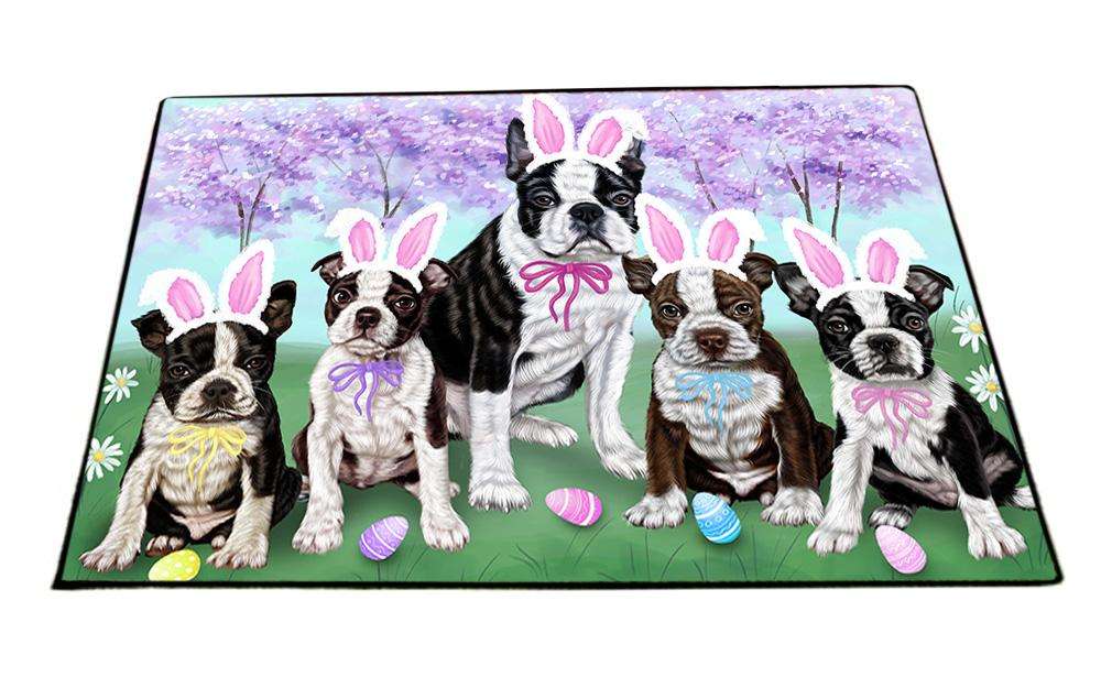 Boston Terriers Dog Easter Holiday Floormat FLMS49491
