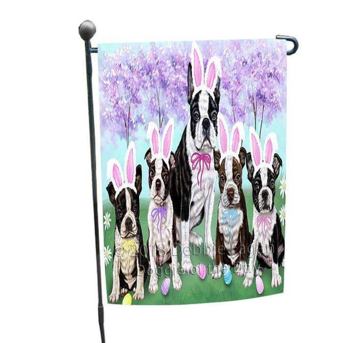 Boston Terriers Dog Easter Holiday Garden Flag GFLG48970