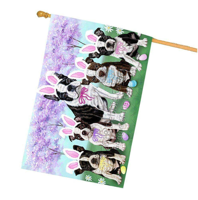 Boston Terriers Dog Easter Holiday House Flag FLG49026