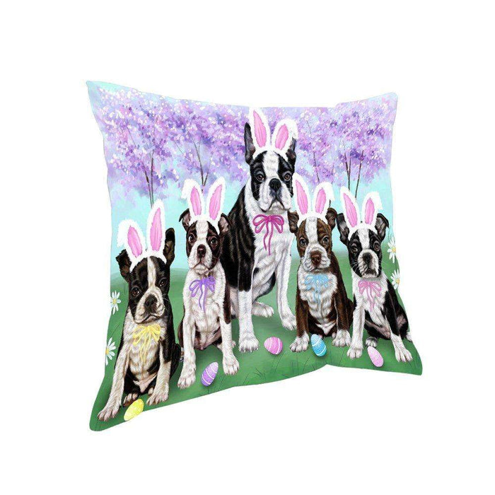 Boston Terriers Dog Easter Holiday Pillow PIL52100