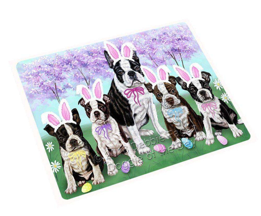 Boston Terriers Dog Easter Holiday Tempered Cutting Board C51051