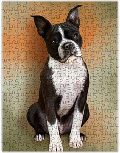 Boston Terriers Dog Puzzle with Photo Tin D042