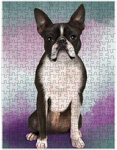 Boston Terriers Dog Puzzle with Photo Tin D043