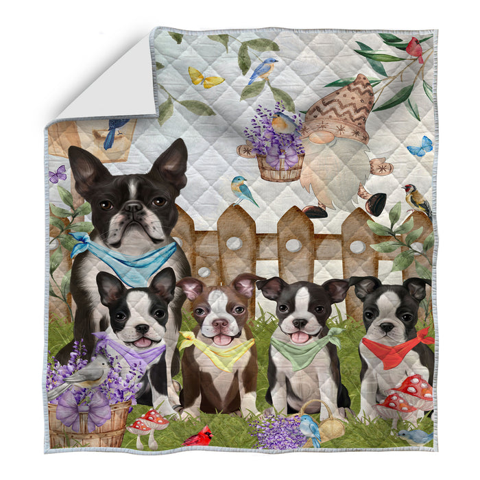 Boston Terrier Bedspread Quilt, Bedding Coverlet Quilted, Explore a Variety of Designs, Personalized, Custom, Dog Gift for Pet Lovers
