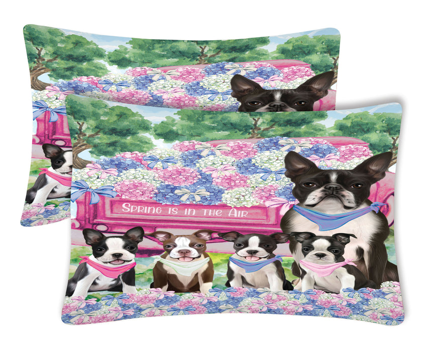 Boston Terrier Pillow Case: Explore a Variety of Personalized Designs, Custom, Soft and Cozy Pillowcases Set of 2, Pet & Dog Gifts