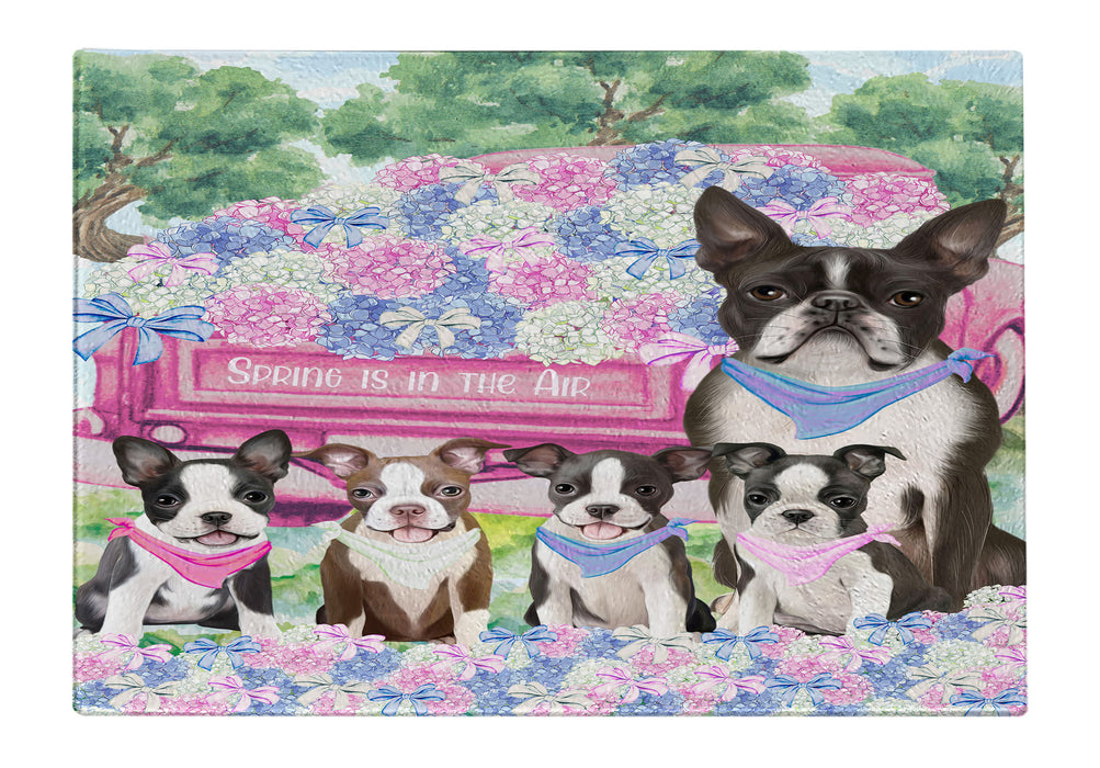 Boston Terrier Cutting Board: Explore a Variety of Designs, Custom, Personalized, Kitchen Tempered Glass Scratch and Stain Resistant, Gift for Dog and Pet Lovers